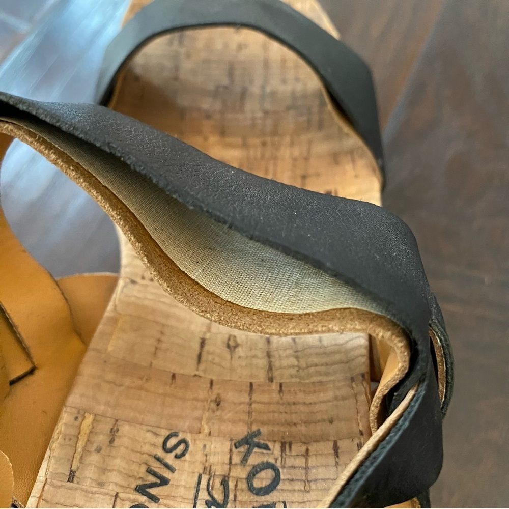 Kork-Ease The Original Women's Wedge Heeled Sandal Leather Upper Black Size 7M - Picture 7 of 9